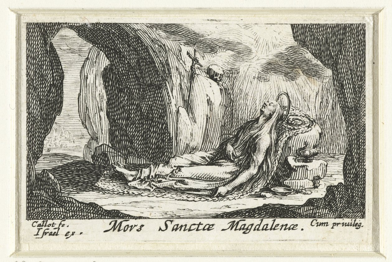 De dood de Maria Madalena Morte de Santa Madalena (título no objeto) De boetvaardige heiligen (título da série) de Jacques Callot