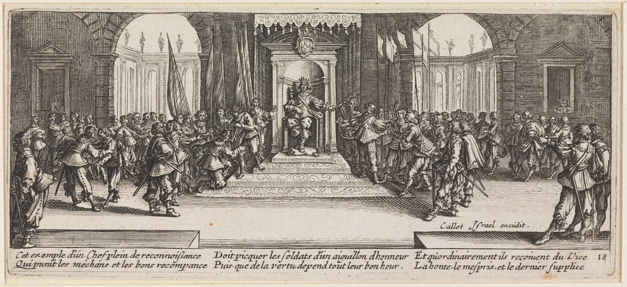 O rei entrega as condecorações de Jacques Callot