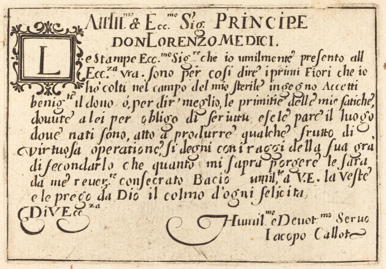 Dedicatória a Don Lorenzo de