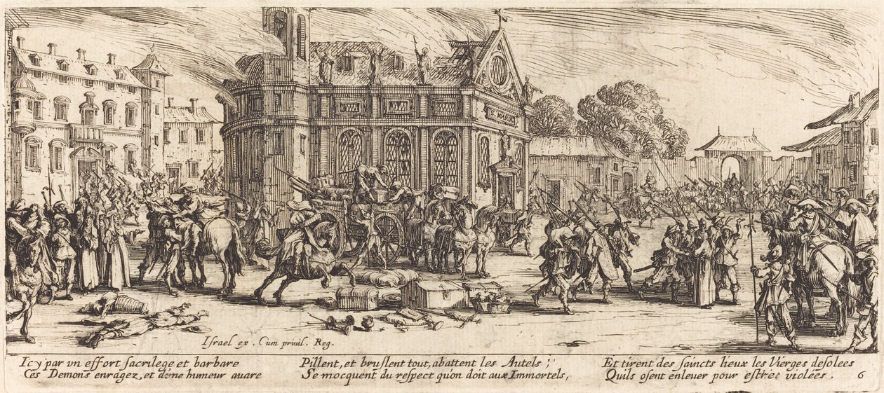 Destruição de um convento de Jacques Callot