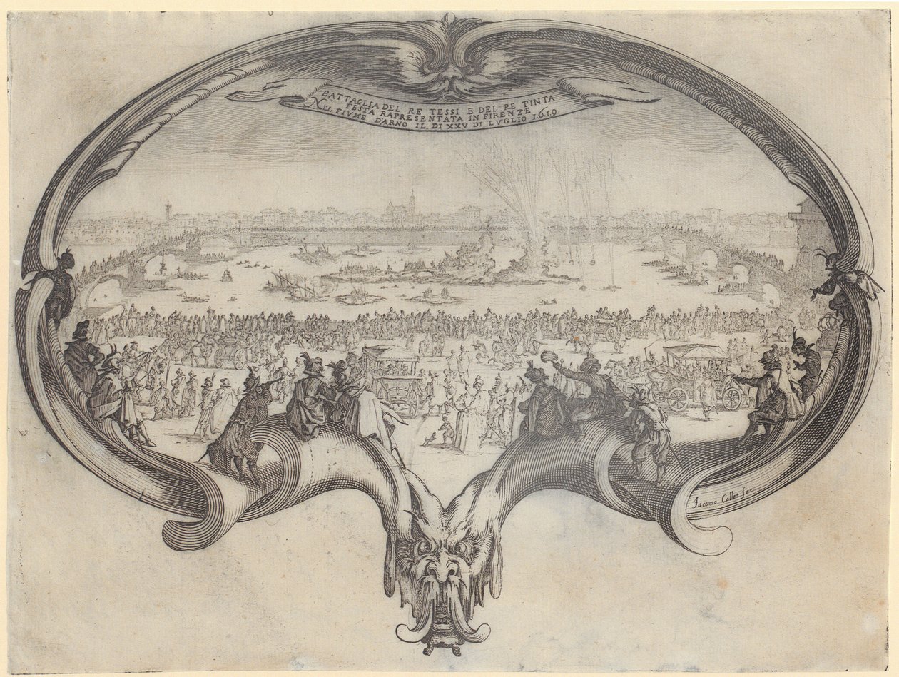 Detalhe de «A Entrada de Monsenhor Henrique de Lorena», folha 10 da série «O Torneio» de Jacques Callot