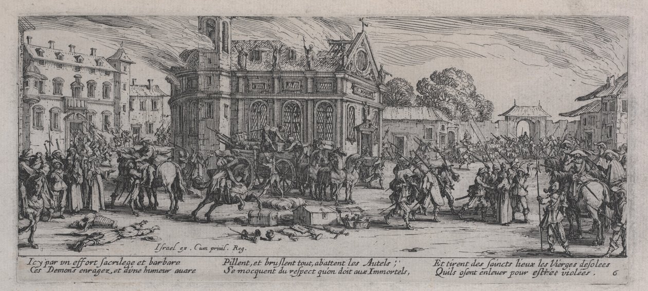 Devastação de um mosteiro (Dévastation d&39;un monastère), de &39;As misérias da guerra&39; de Jacques Callot