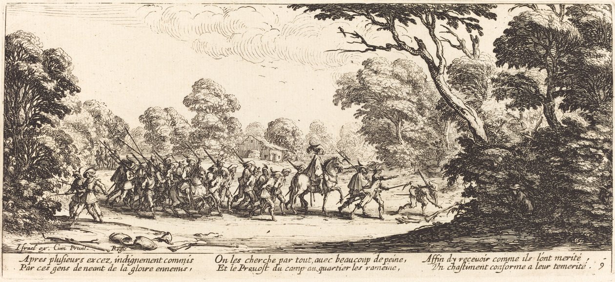 Descoberta dos soldados criminosos de Jacques Callot