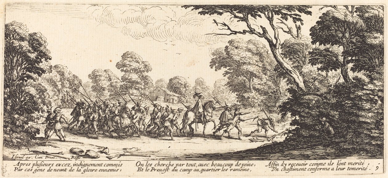 Discovery of the Criminal Soldiers, c. 1633. de Jacques Callot