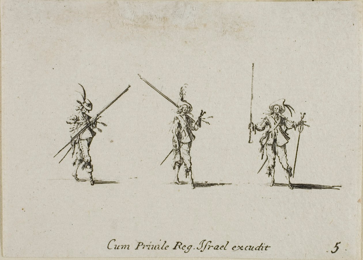 Broca com Piques Inclinados, placa cinco dos Exercícios Militares de Jacques Callot