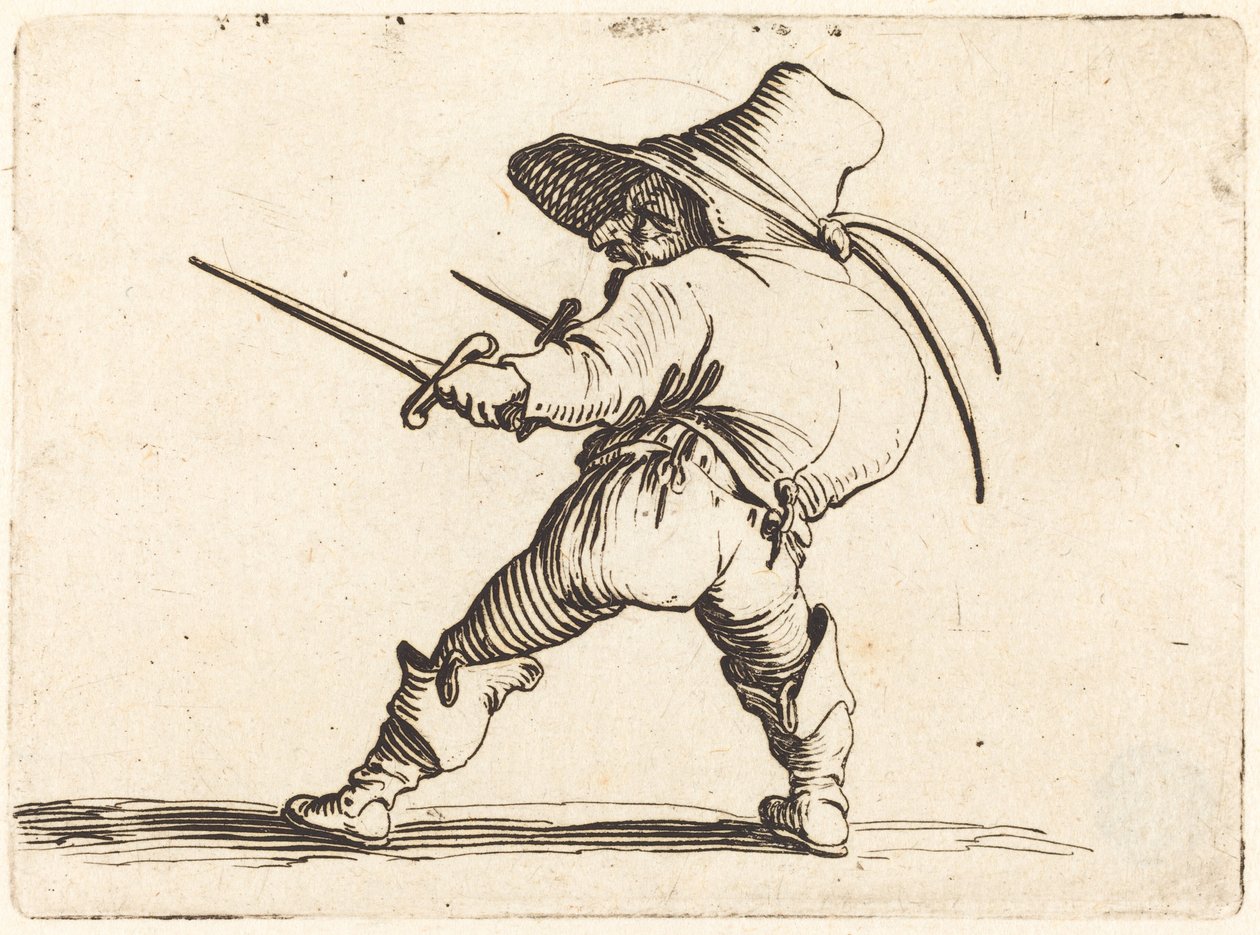Duelista com Espada e Adaga de Jacques Callot