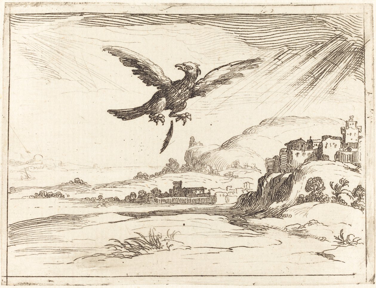 Águia Perdendo uma Pena Velha, 1628. de Jacques Callot