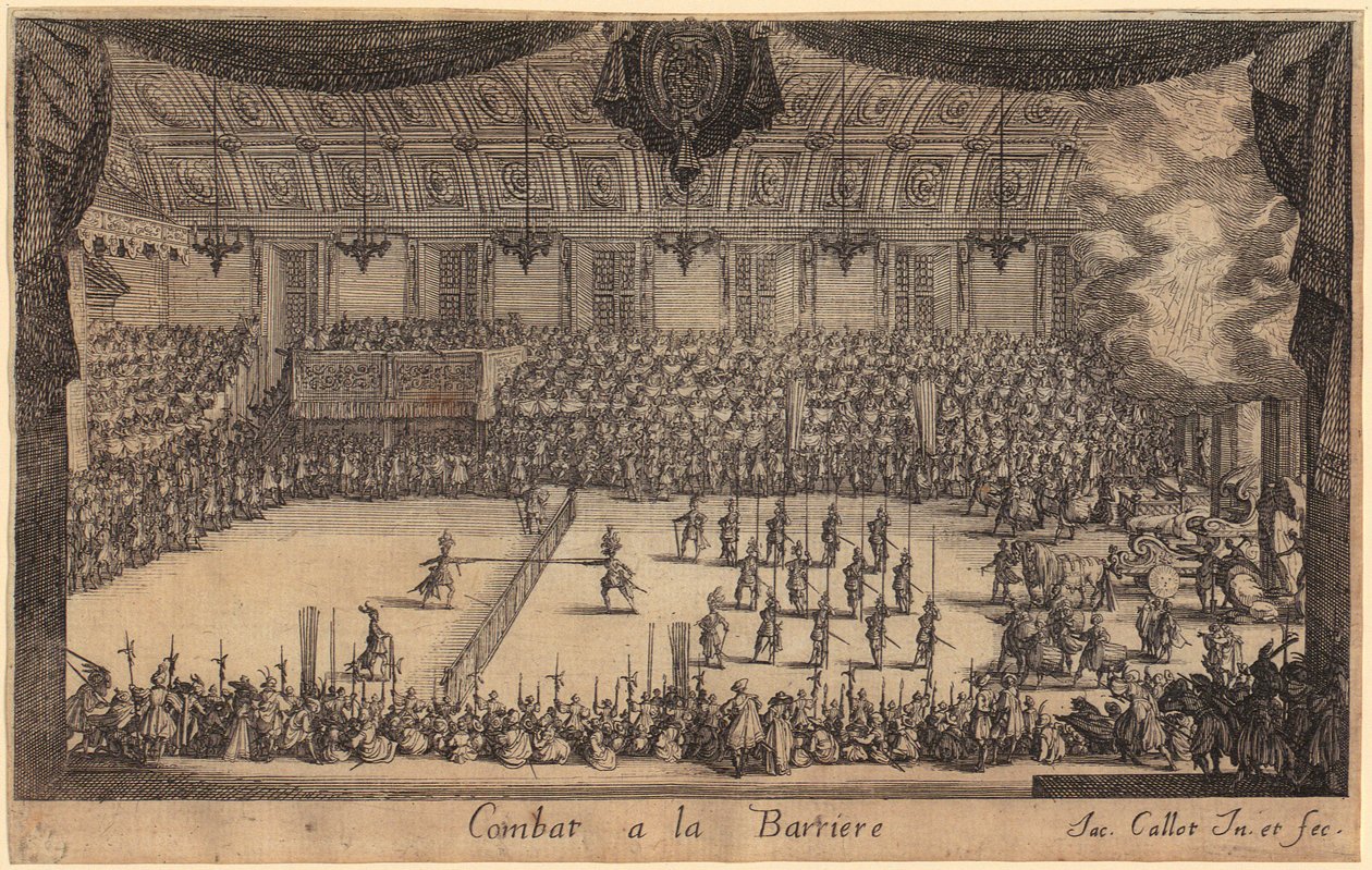 Entrada de Monsenhor Henry de Lorraine, folha 7 da série «O Torneio» de Jacques Callot