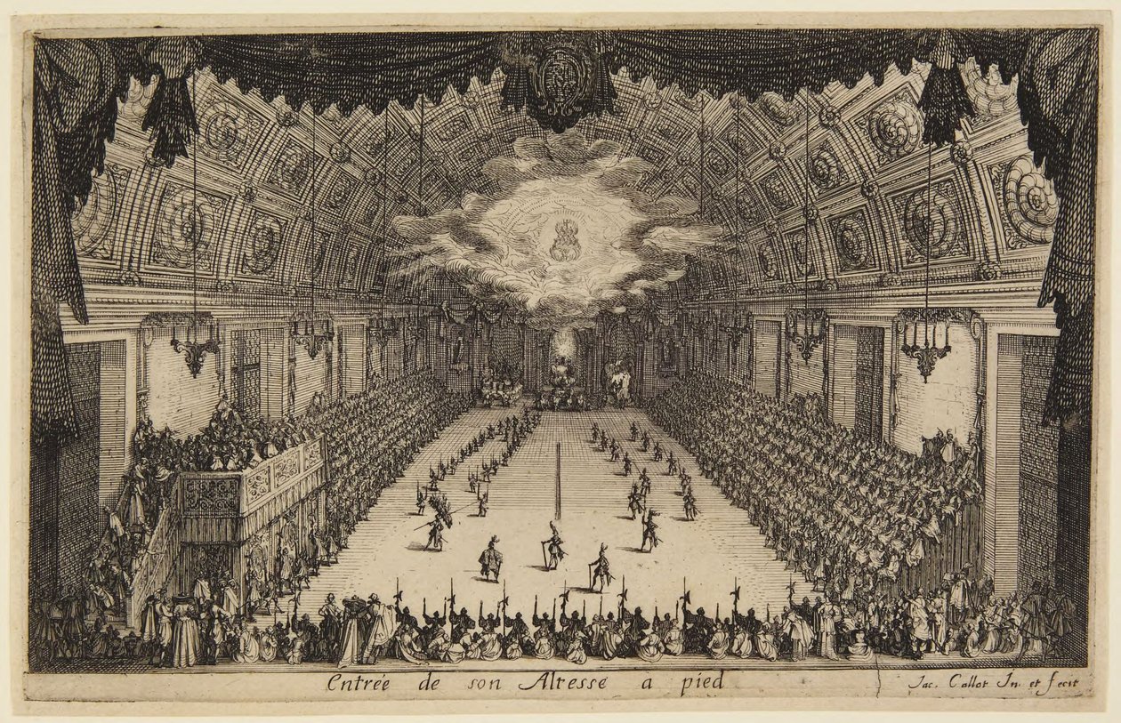 Entrada a pé, da série «O combate na barreira» de Jacques Callot