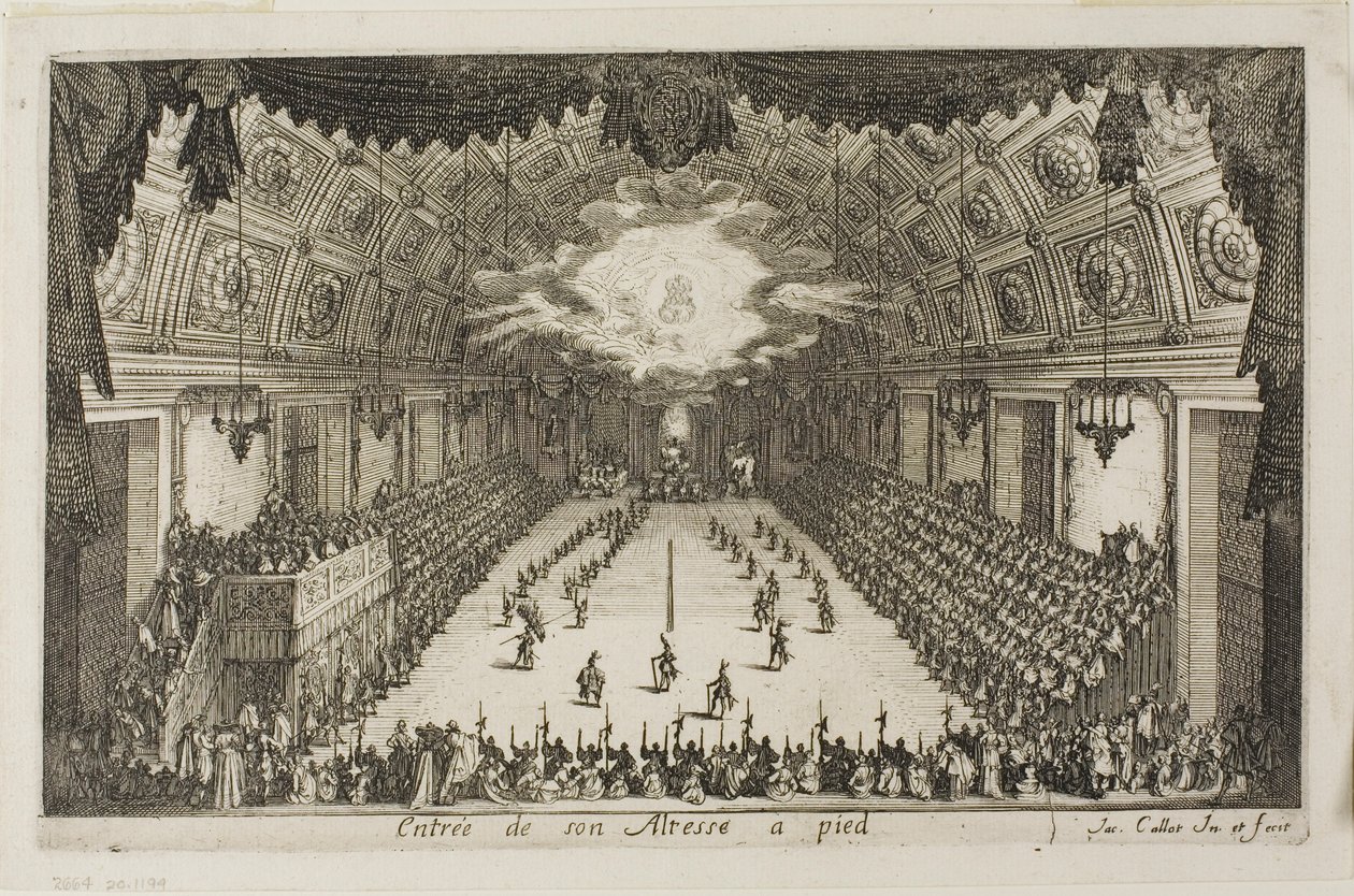 Entrada de Sua Alteza a Pé, de O Combate na Barreira de Jacques Callot