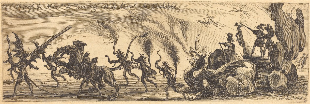 Entrada de M. de Couvonge e M. de Chalabre [placa extra], 1627. de Jacques Callot