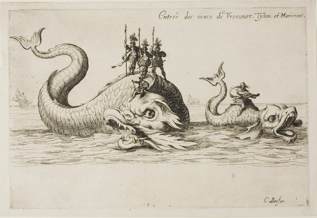 Entrada de Mm. de Vroncourt, Tyllon e Marimont, de The Combat at the Barrier de Jacques Callot