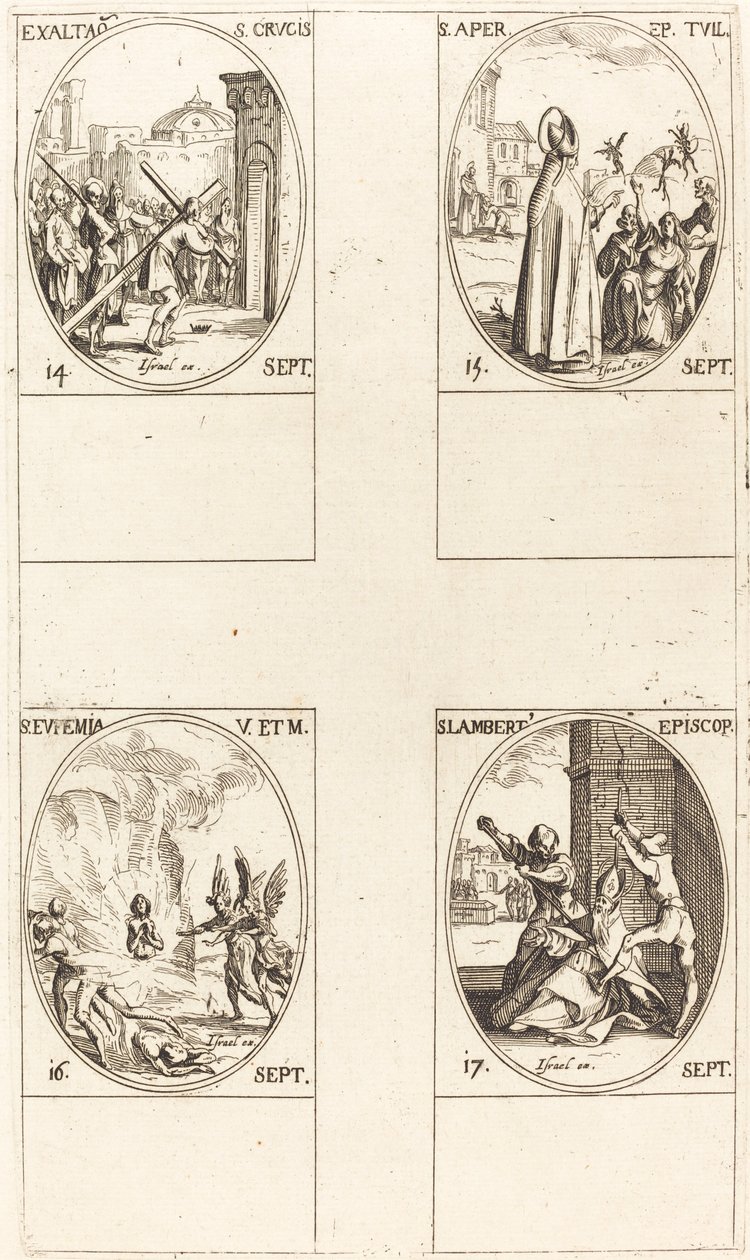 Exaltação da Santa Cruz; São Aper; Santa Eufémia; São Lambert de Jacques Callot