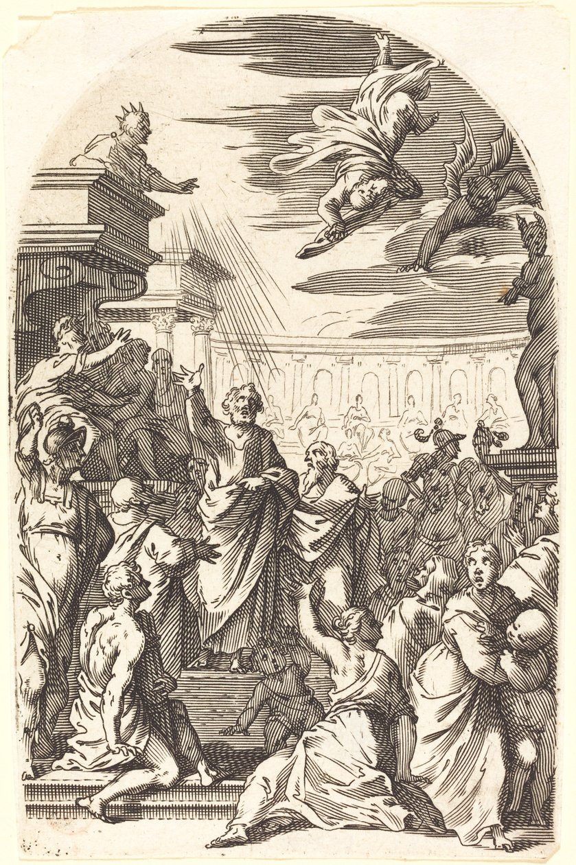 Queda de Simão, o Mago, 16081611. de Jacques Callot