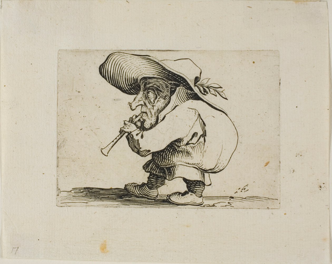 Flageolet Player, de Varie Figure Gobbi de Jacques Callot