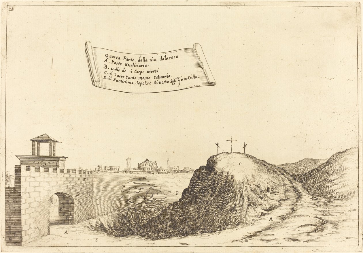 Quatro Partes da Via Dolorosa, 1619. de Jacques Callot