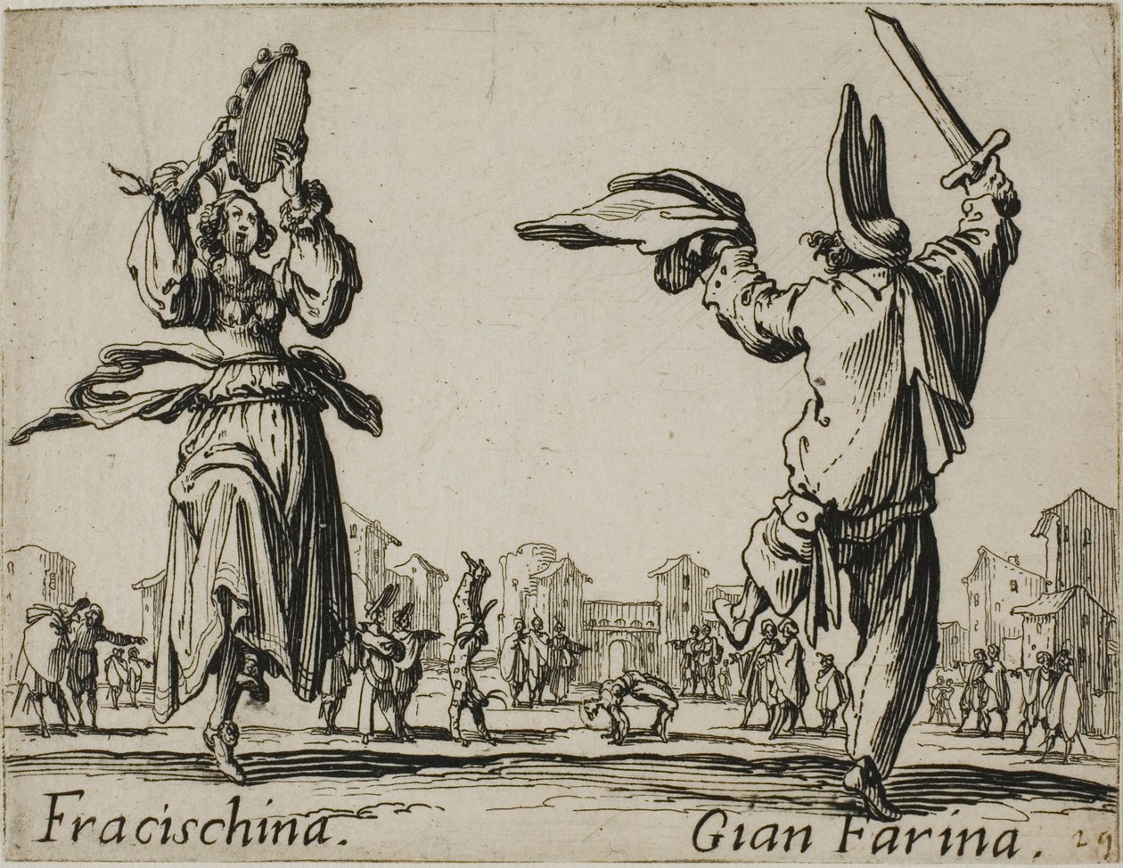 Fracischina - Gian Farina, prato 17 de Balli di Sfessania de Jacques Callot