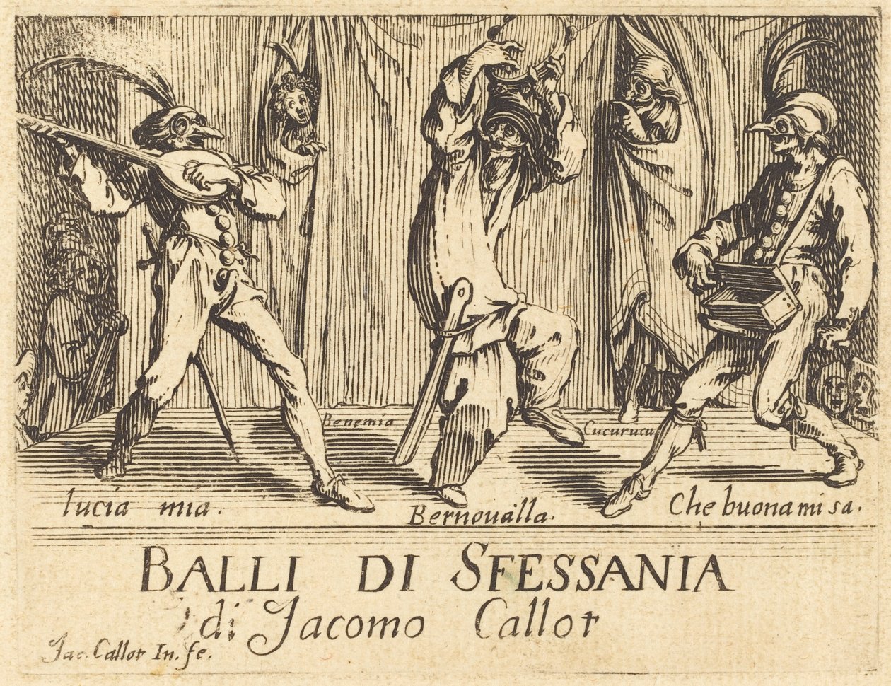 Frontispício para "Danças da Esfinge" de Jacques Callot