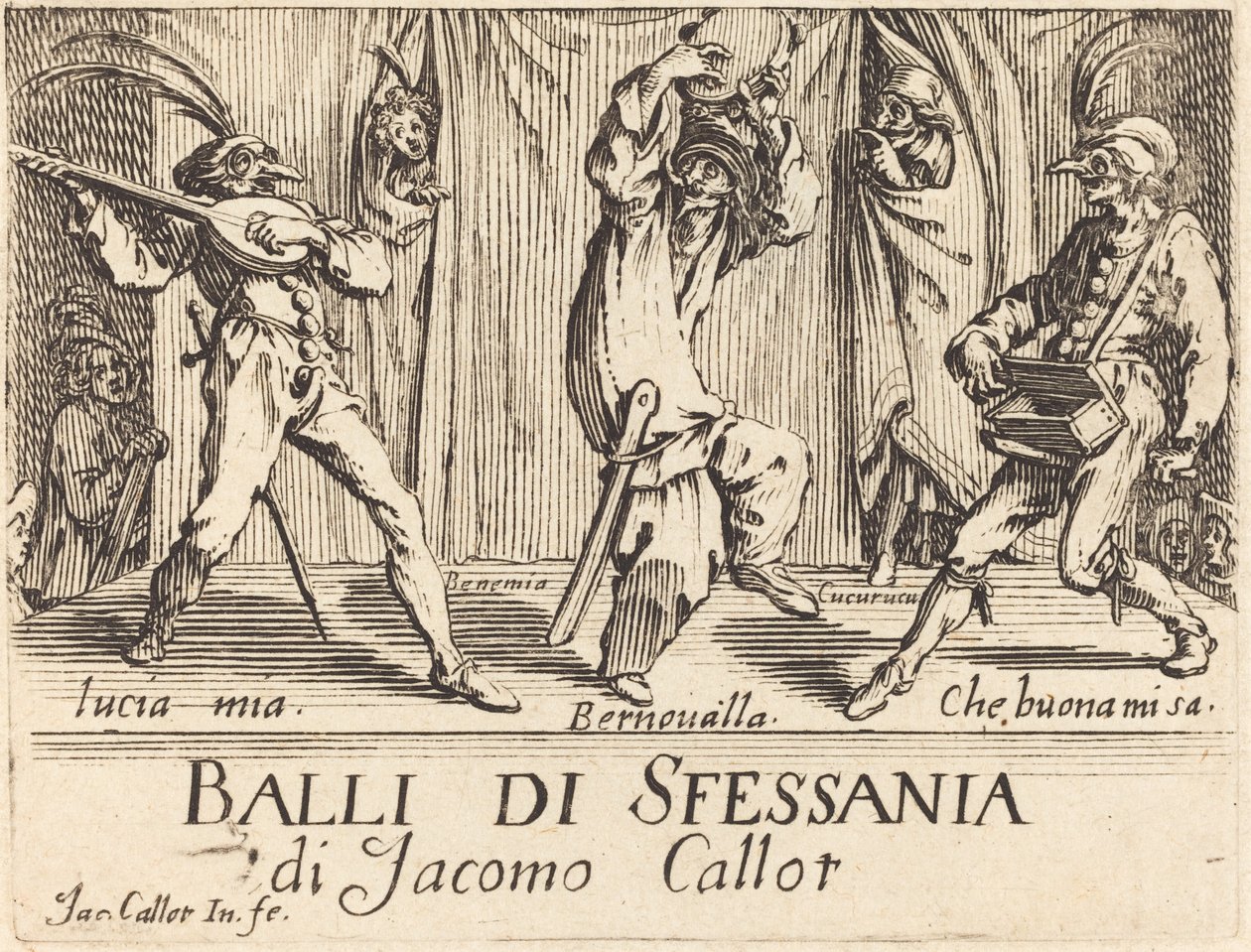 Frontispício para "Danças da Esfinge" de Jacques Callot