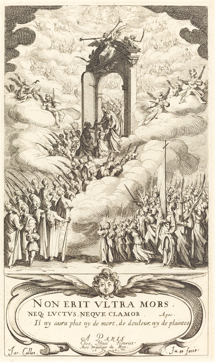 Frontispício para "O Calendário dos Santos" de Jacques Callot