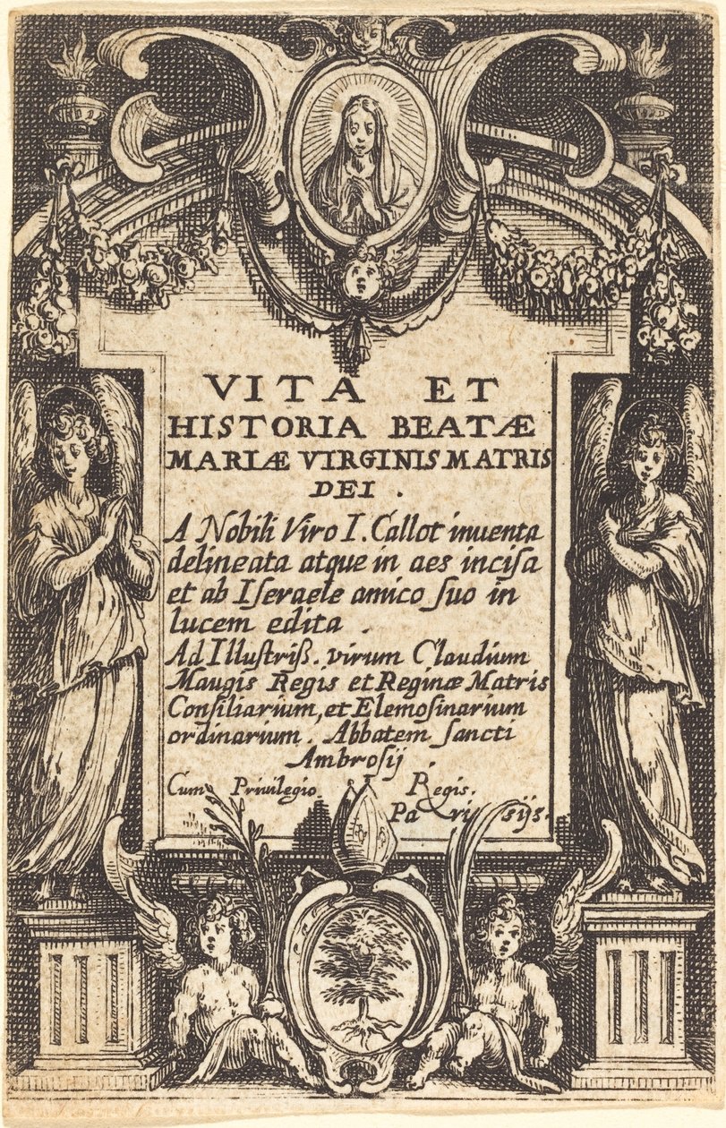 Frontispício para "A Vida da Virgem" de Jacques Callot