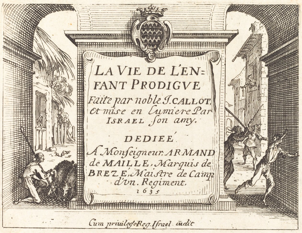 Frontispício de "O Filho Pródigo" de Jacques Callot