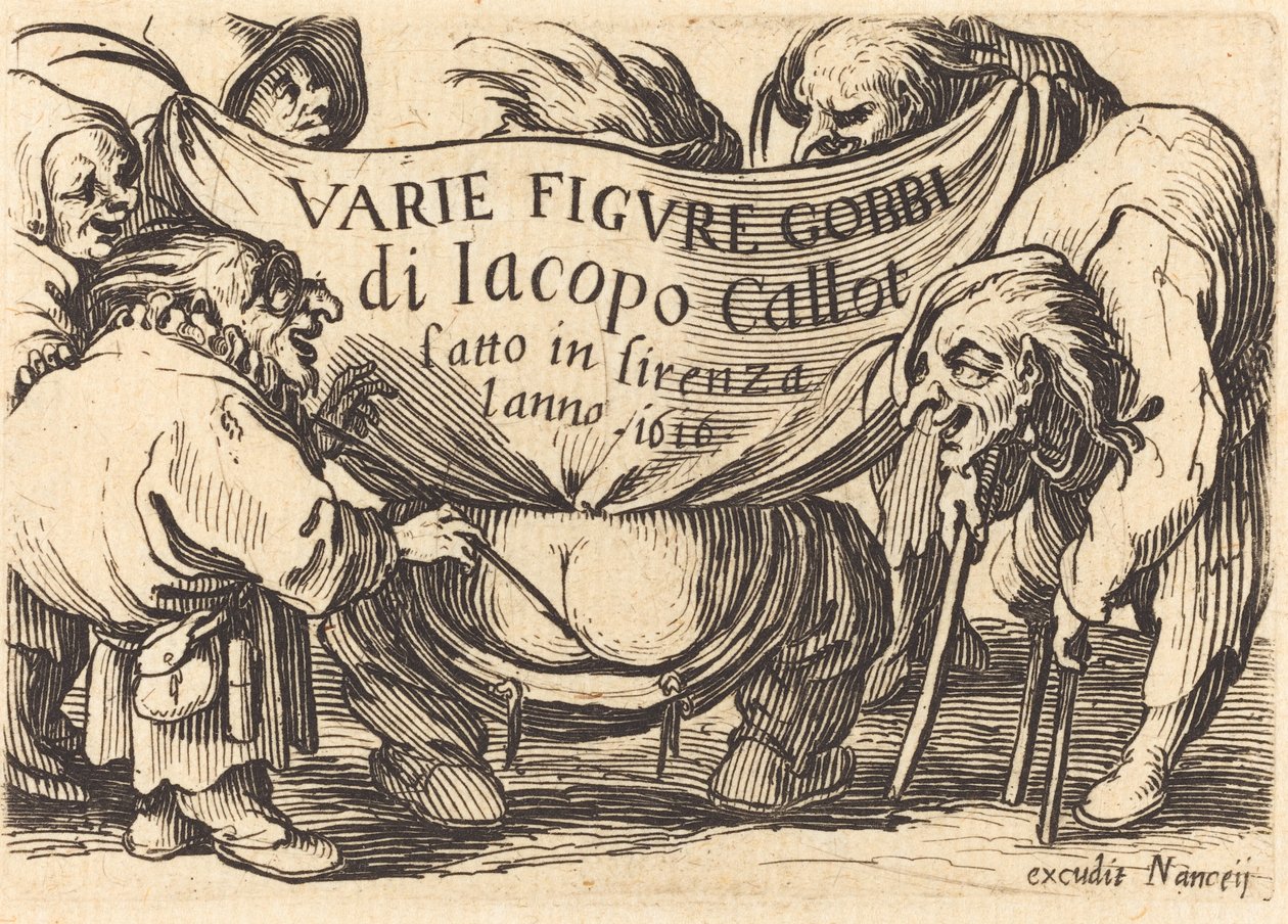 Frontispício para "Varie Figure Gobbi" ("Various Hunchback Figures") de Jacques Callot