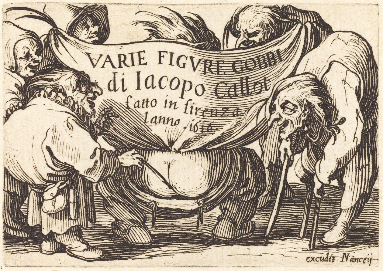 Frontispício para "Varie Figure Gobbi" (Várias Figuras Corcundas) de Jacques Callot
