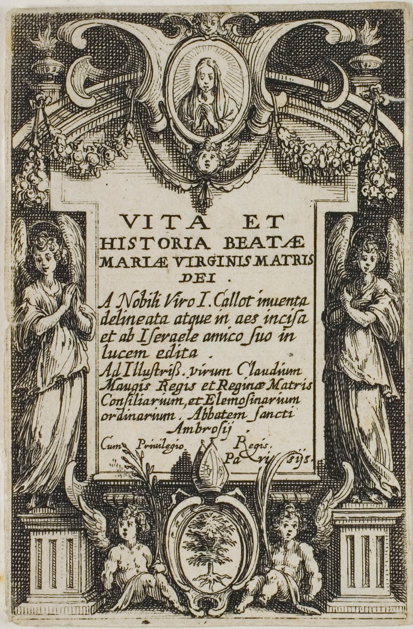 Frontispício, de A Vida da Virgem de Jacques Callot