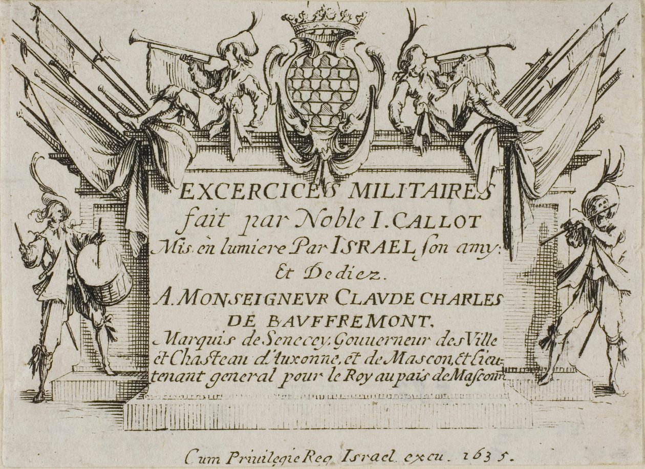 Frontispício, de The Military Exercises de Jacques Callot
