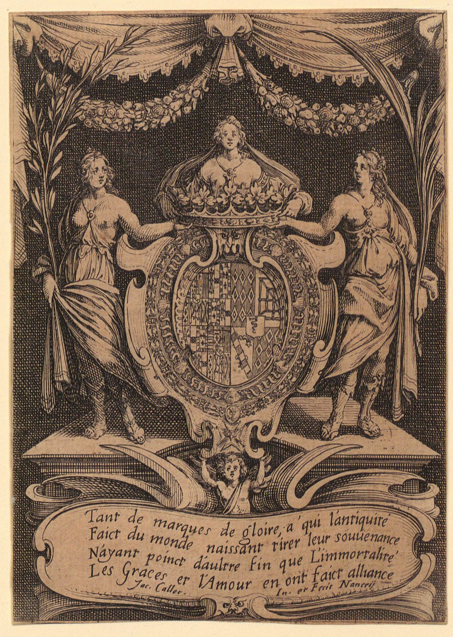 Frontispício, estampa 1 da série «O torneio» de Jacques Callot