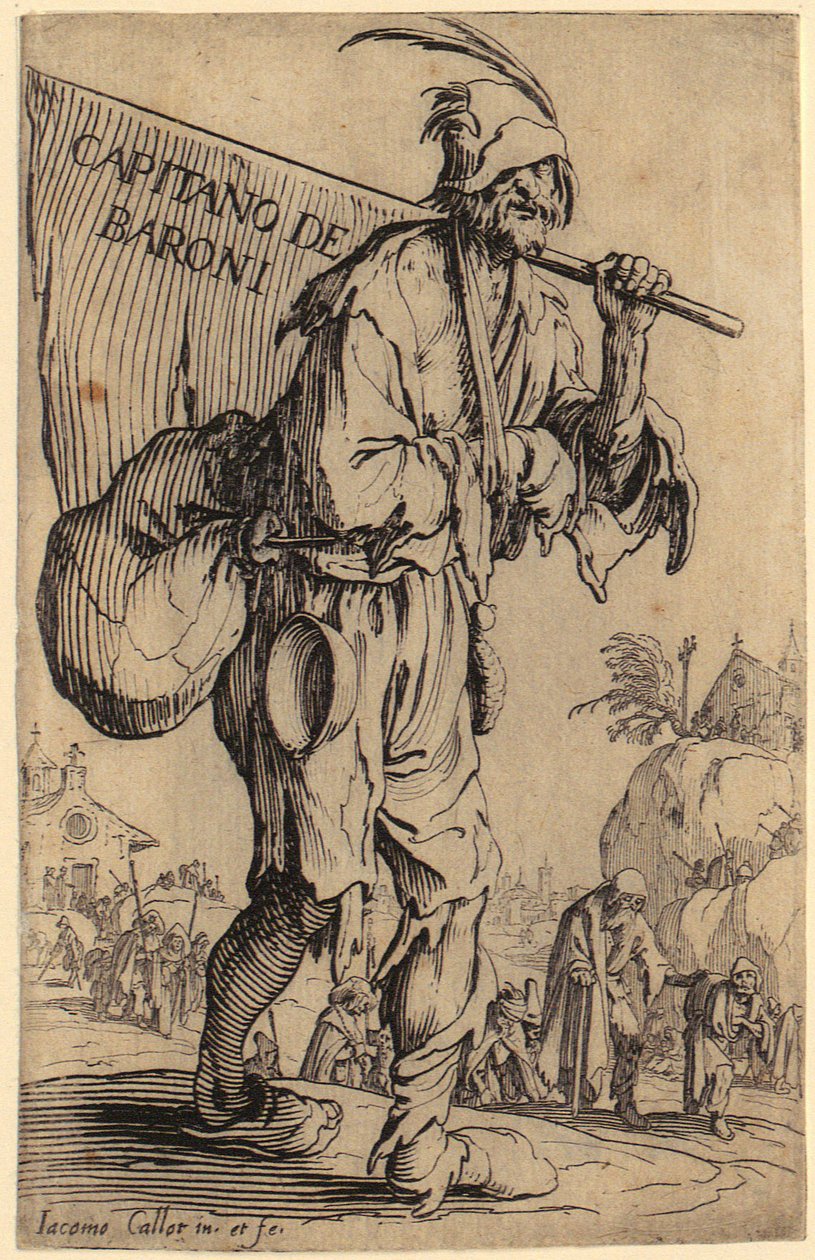 Frontispício, estampa 1 da série "Os Mendigos" de Jacques Callot