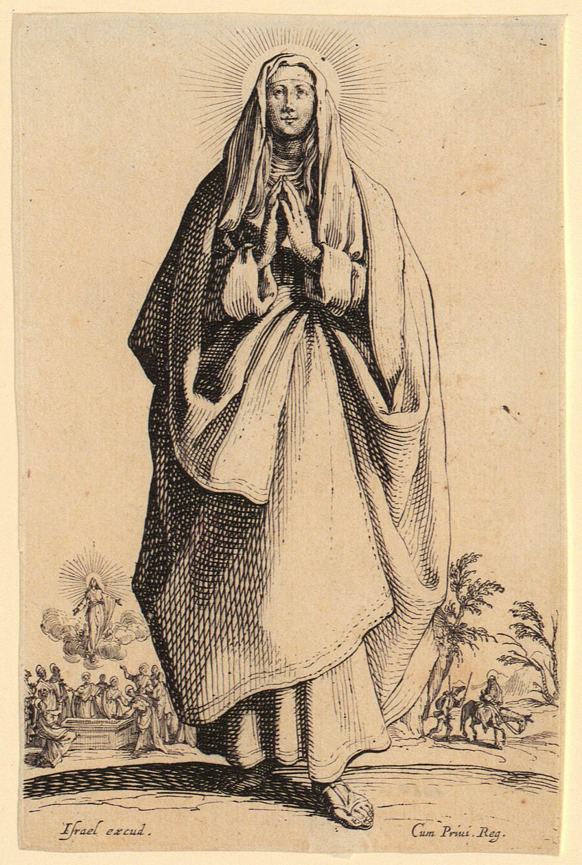 Frontispício, prancha 1 da série «Jesus, os doze apóstolos e Maria» de Jacques Callot