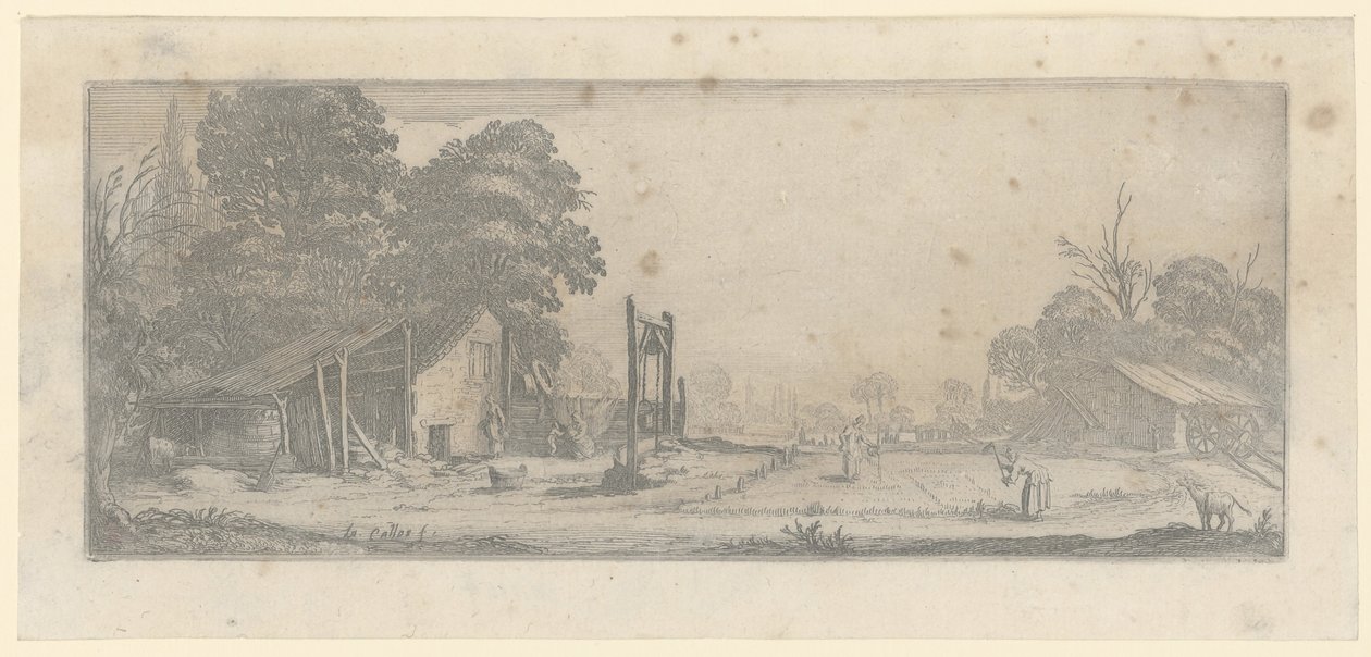 Jardim com trabalhadores de Jacques Callot