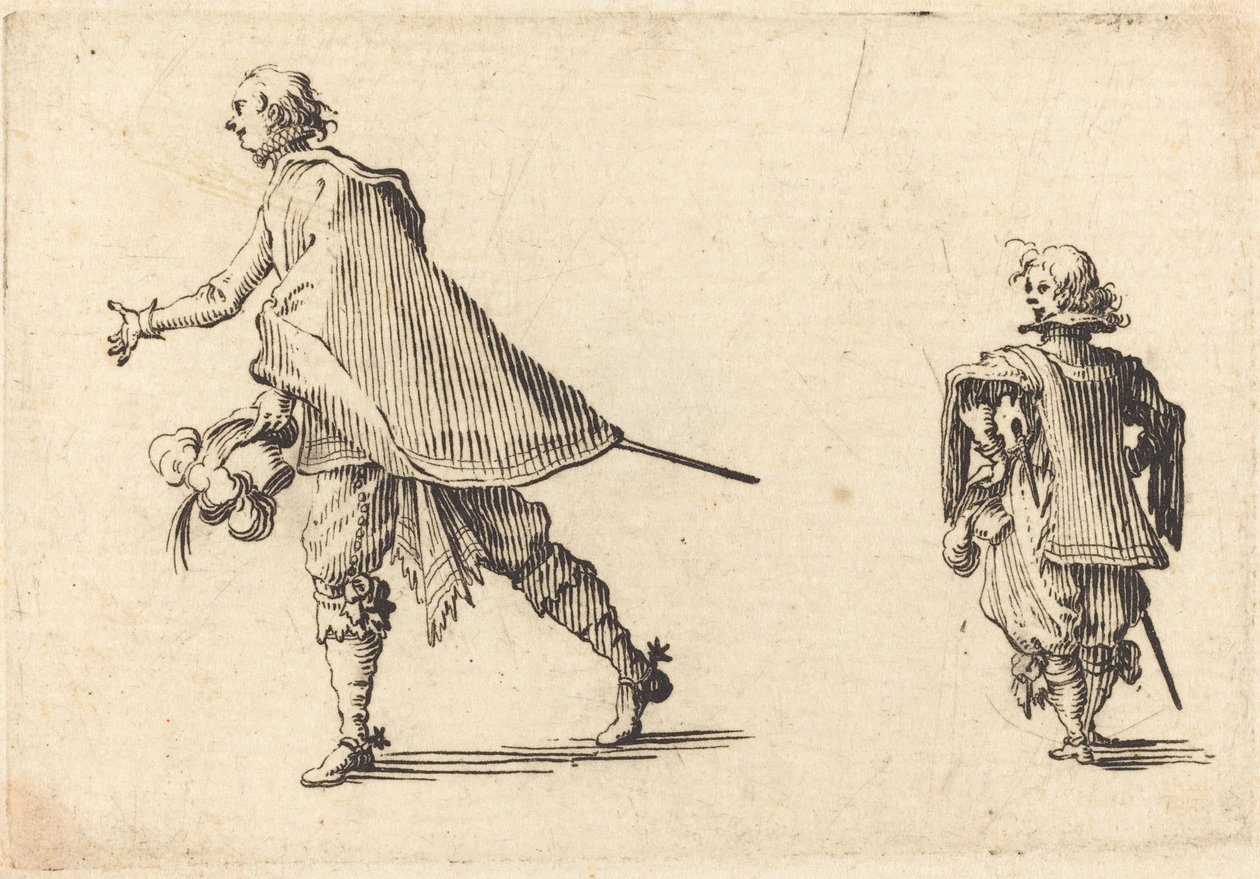 Cavalheiro e sua página de Jacques Callot