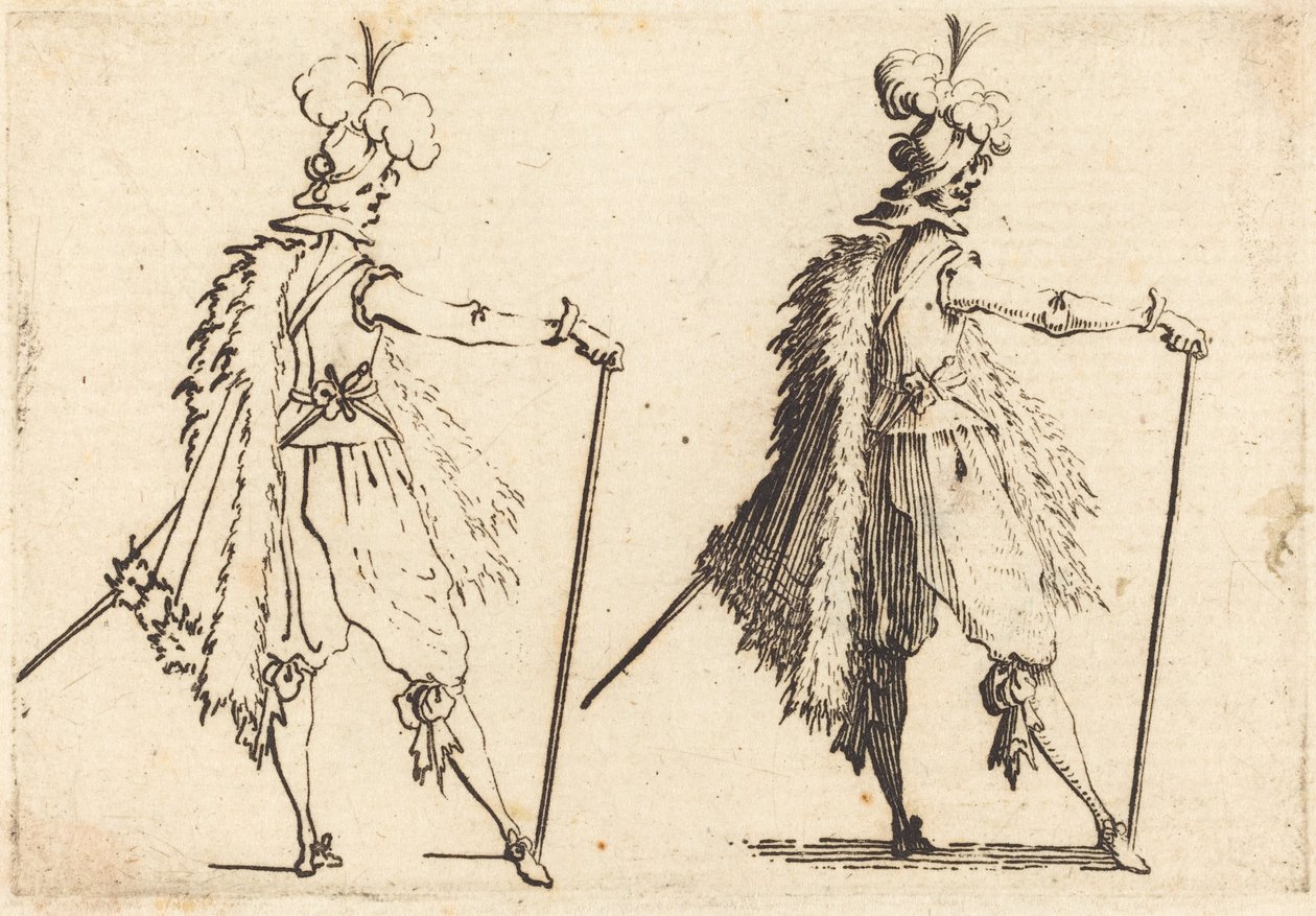 Cavalheiro com Bengala, c. 1617. de Jacques Callot
