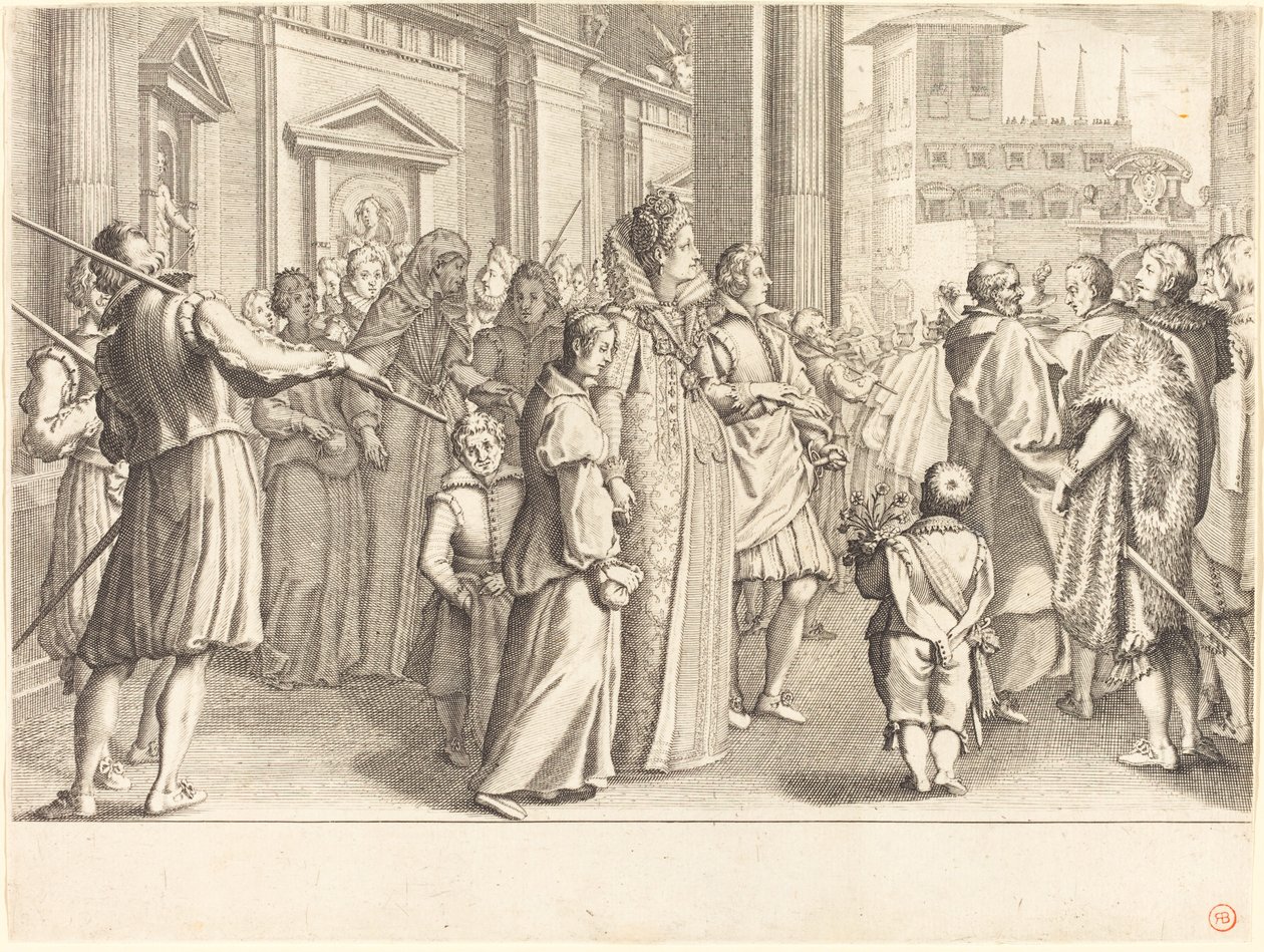 Grã-duquesa na procissão das meninas de Jacques Callot