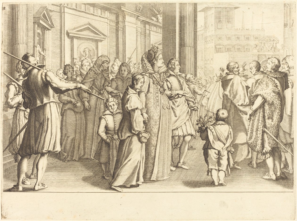 Grã-duquesa na procissão das meninas de Jacques Callot