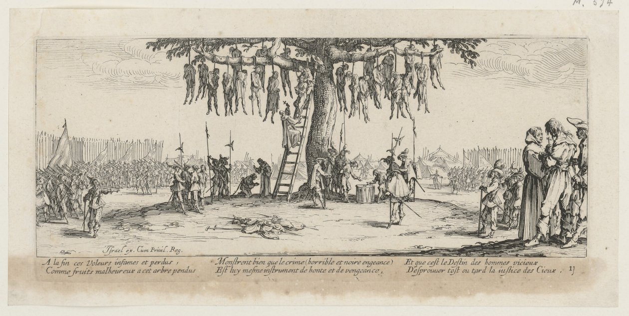 Enforcamento, folha 11 da série «Os horrores da guerra» de Jacques Callot