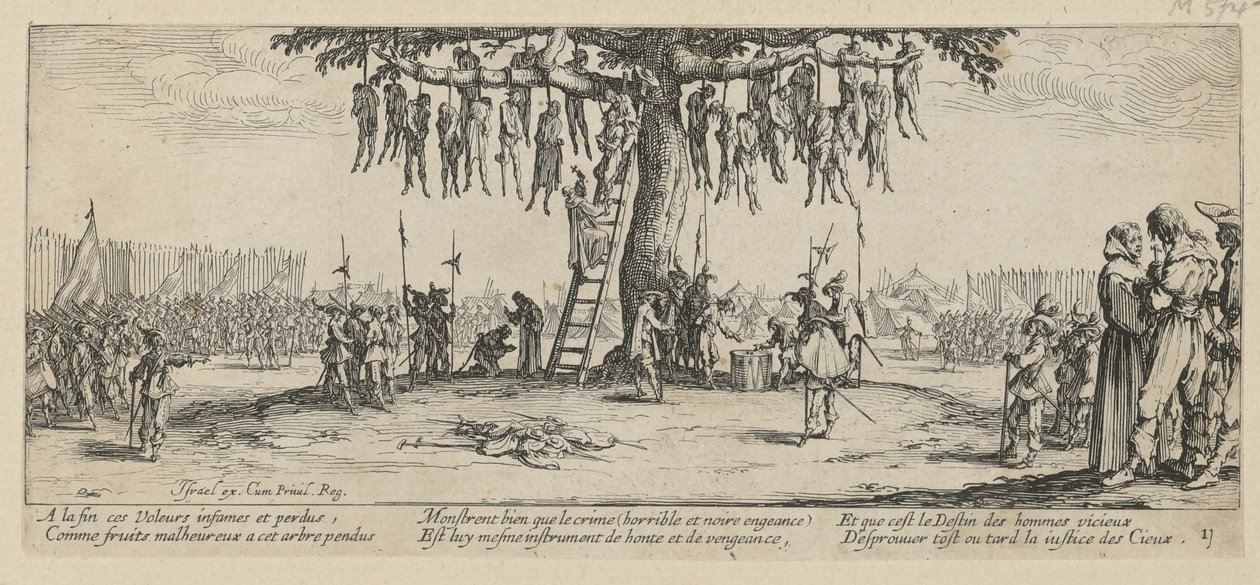 Enforcamento, folha 11 da série «Os horrores da guerra» de Jacques Callot