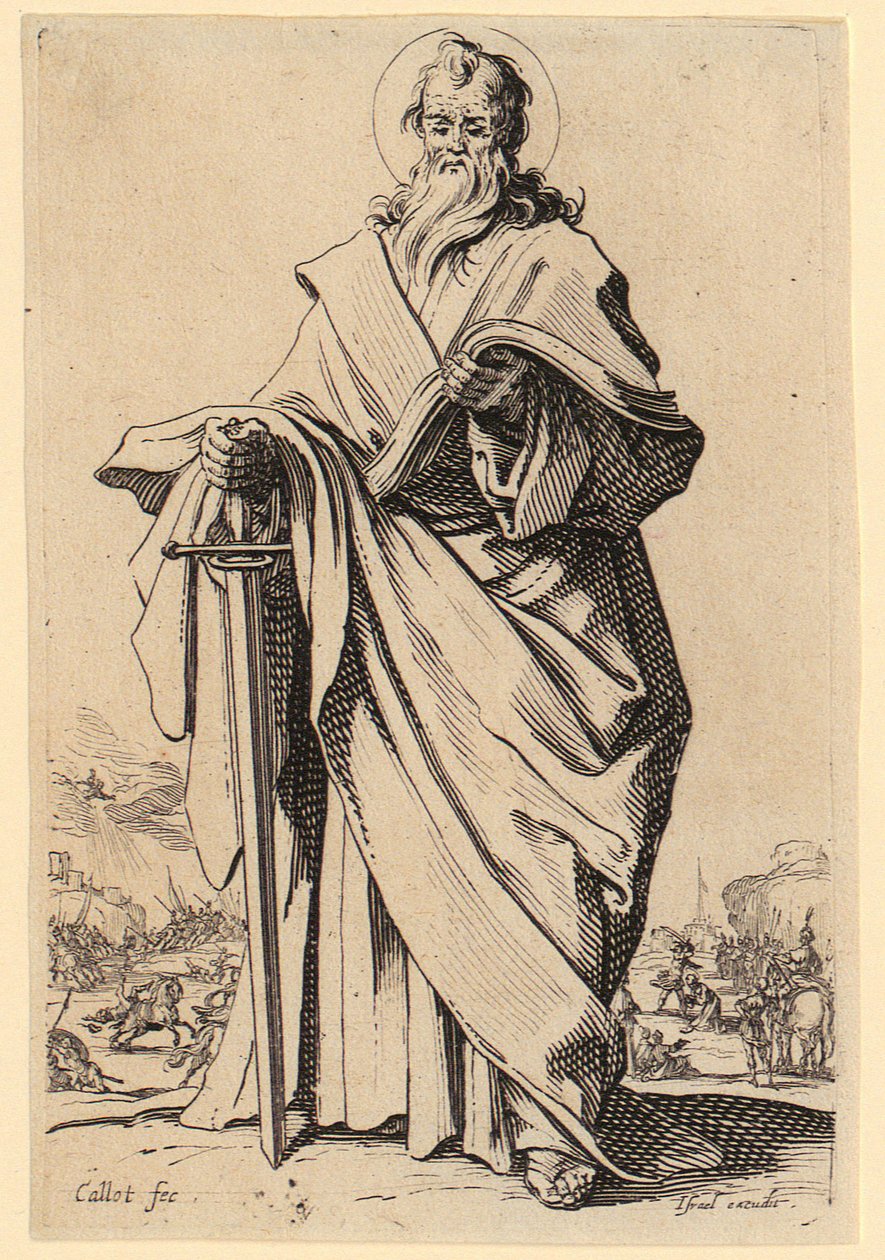 A Virgem Maria, estampa 3 da série «Jesus, os doze apóstolos e Maria» de Jacques Callot