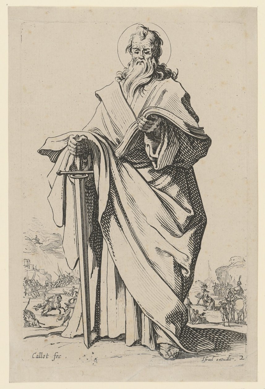 São Paulo, folha 5 da série «Jesus, os doze apóstolos e Maria» de Jacques Callot