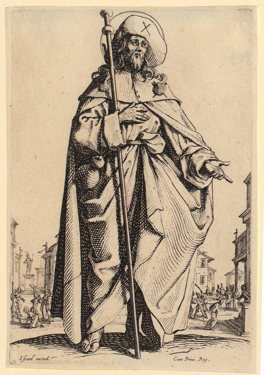 São Pedro, estampa 4 da série «Jesus, os doze apóstolos e Maria» de Jacques Callot