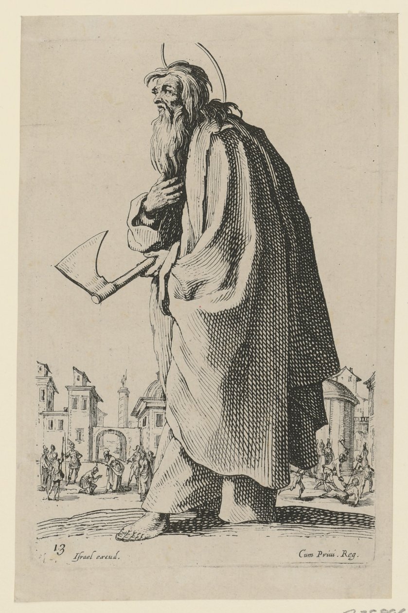 São Tadeu ou São Judas, prancha 16 da série «Jesus, os doze apóstolos e Maria» de Jacques Callot