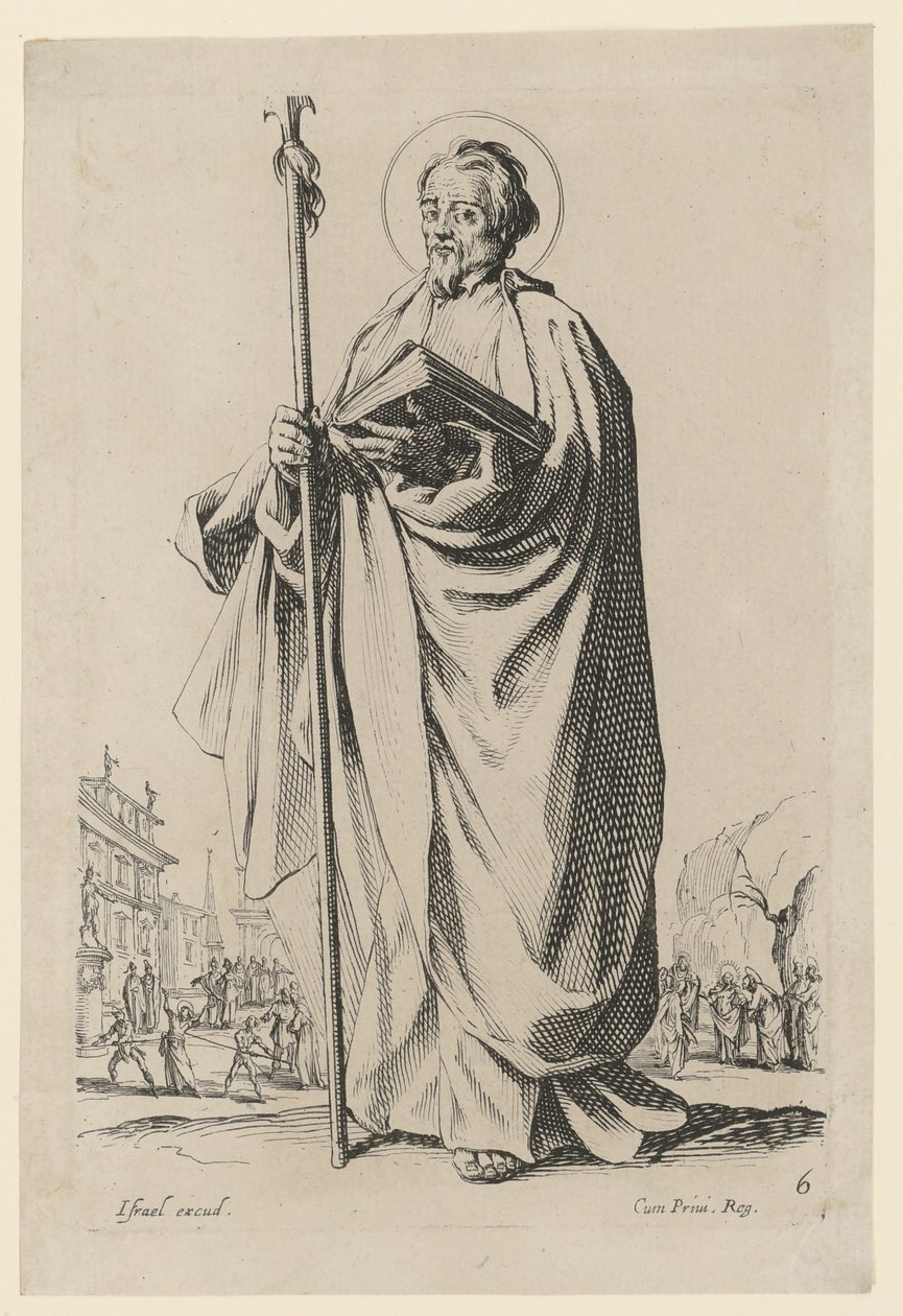 São Tomás, folha 10 da série «Jesus, os doze apóstolos e Maria» de Jacques Callot