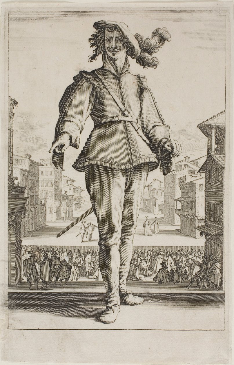 Caçando pássaros, de várias cenas projetadas em Florença de Jacques Callot