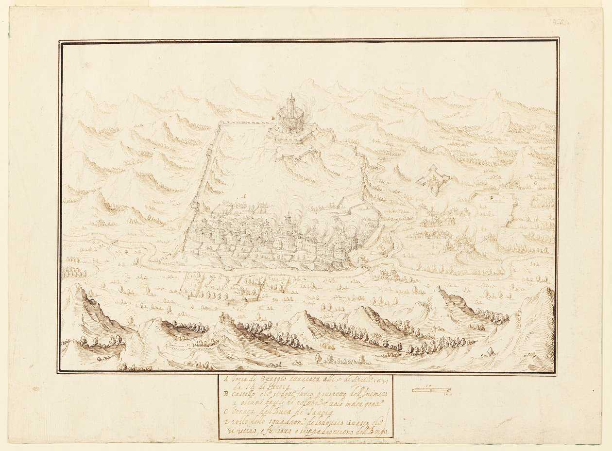 Vista isométrica de Torra de Ottaggio de Jacques Callot
