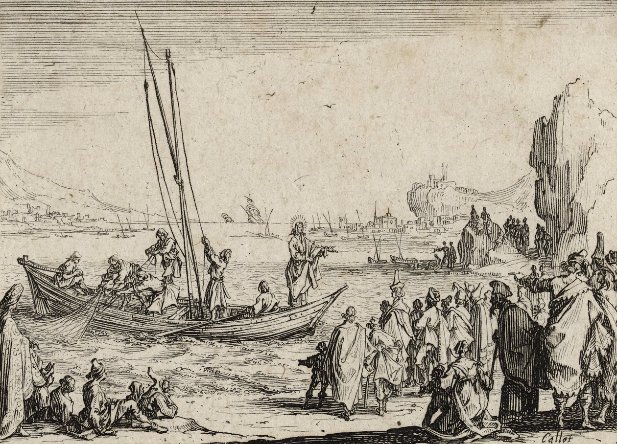 Jesus pregando pelo mar, 1635 de Jacques Callot