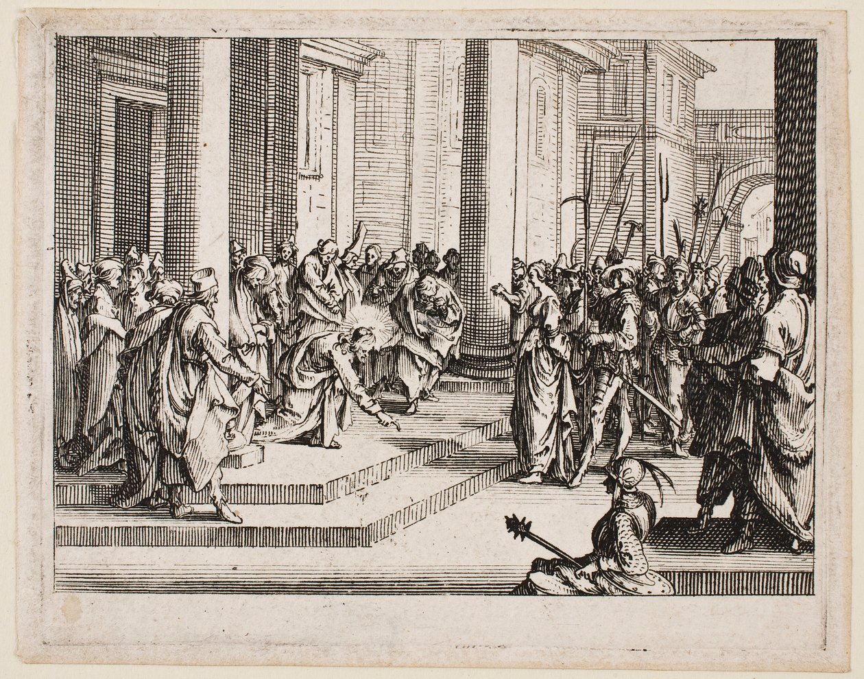 Jesus e a mulher adúltera, da série «O Novo Testamento» de Jacques Callot