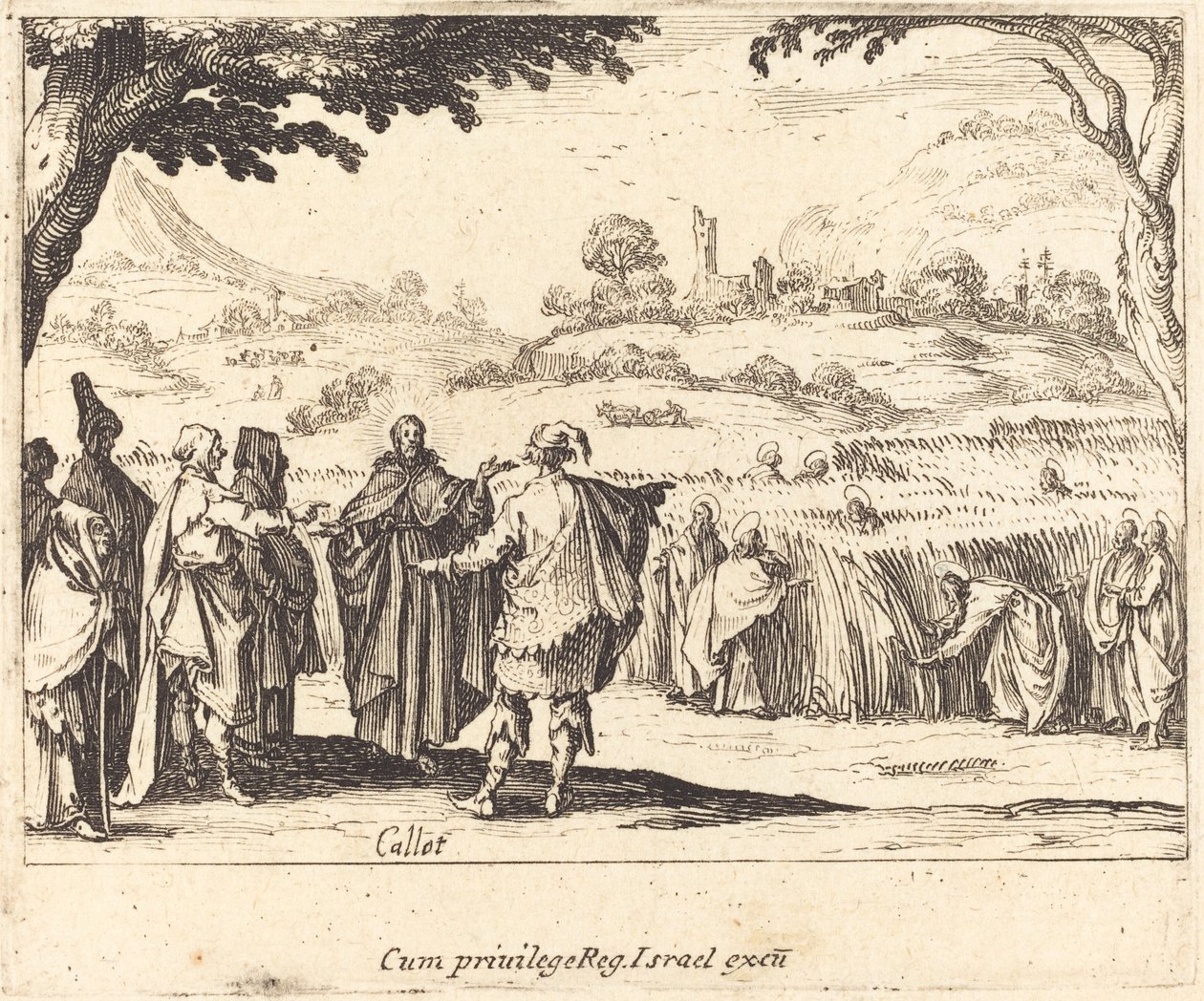 Jesus com os fariseus, 1635. de Jacques Callot